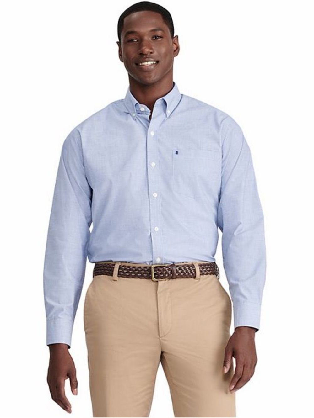 Izod Light Blue Button-Down Dress Shirt. Size: XL